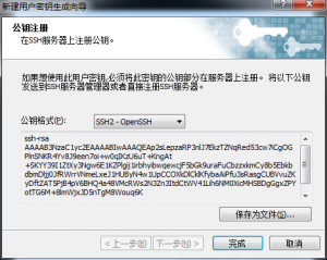 显示的公钥,此公钥需要配置到登陆的用户主目录下AuthorizedFileKeys中路径的文件里面